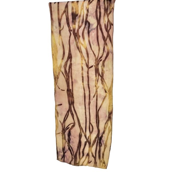 Hand Dyed Scarf Natural Browns Reds Cappuccino Easter Mother's Day Wedding NWT - Picture 4 of 6